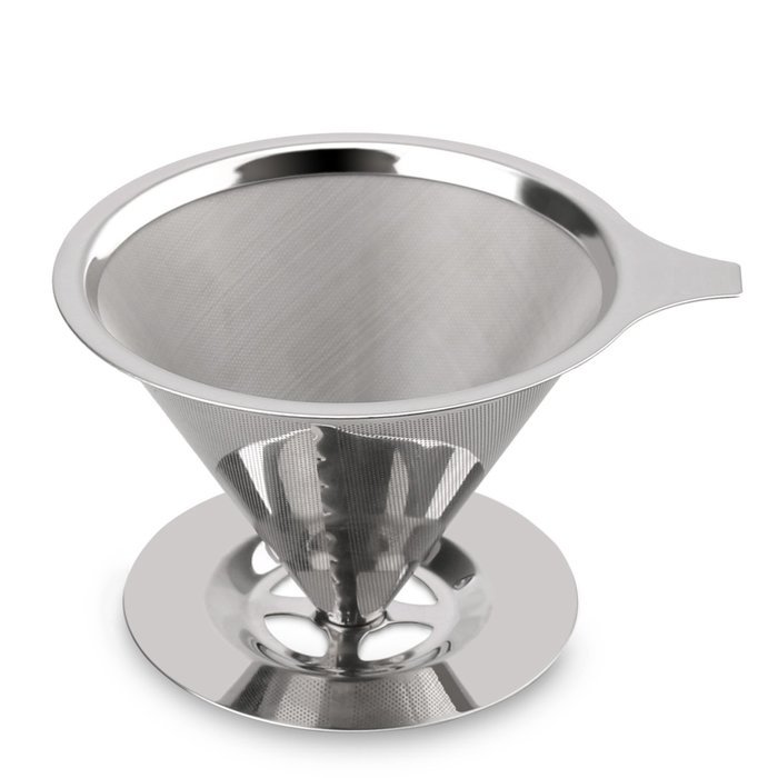 Nicelucky Stainless Steel Pour Over Coffee Maker with Stand, Reusable Paperless Permanent Cone Filter Brewer with...