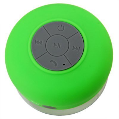 Waterproof Wireless Bluetooth Handsfree Mic Suction Mini Speaker Shower Car (Green) N3