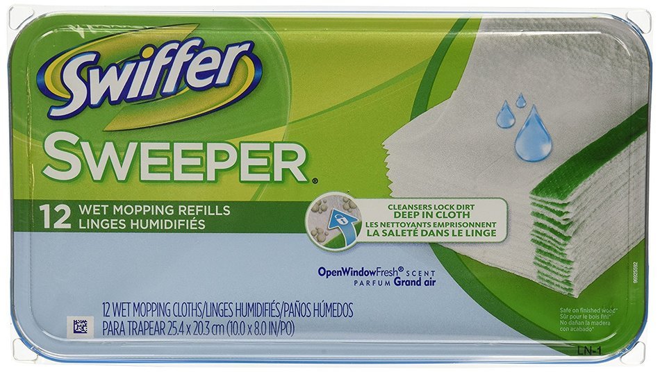 Swiffer Sweeper Wet Mopping Pad Refills for Floor Mop Open Window Fresh Scent 12 Count N8
