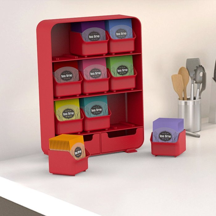 Mind Reader "Baggy" Tea Bag holder and Condiment Organizer, Black N2