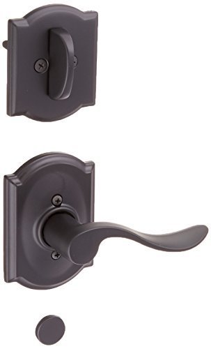 Schalge F94ACC622CAMRH Matte Black Interior Pack Accent Lever Right Handed Dummy Interior Pack with Deadbolt Cover...