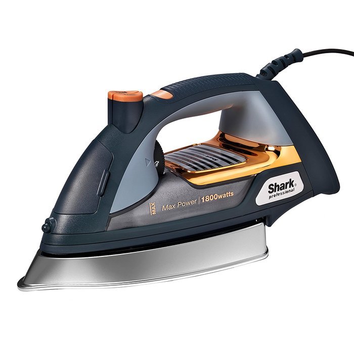 Shark GI505 Professional Iron, Anti-Drip, Self-Clean, Anti-Calcium Chrome Skirt And Accents.
