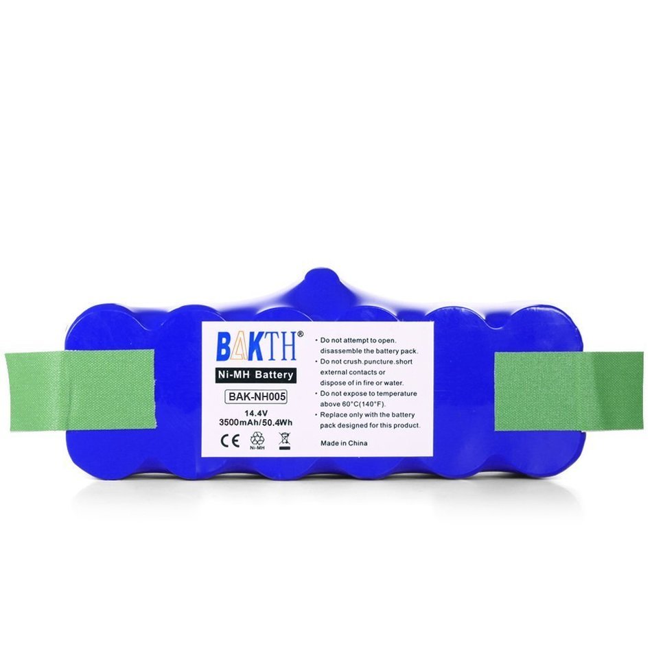 BAKTH High Capacity 14.4V 3500mAh Replacement Ni-MH Battery for iRobot Roomba 500, 600, 700, 800 Series 880 510... N14