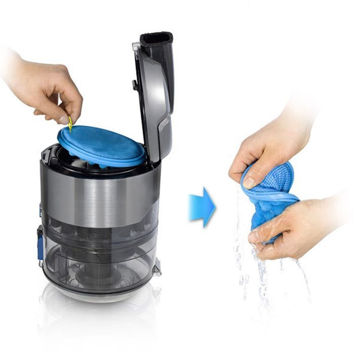 Samsung MotionSync Bagless Canister Vacuum with Power Brush - Refined Wine N3