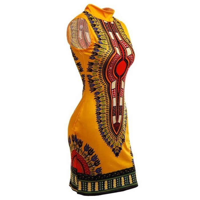 Women Dress,Haoricu Women Sexy Sleeveless Fashion African Print Casual Print Dress N11