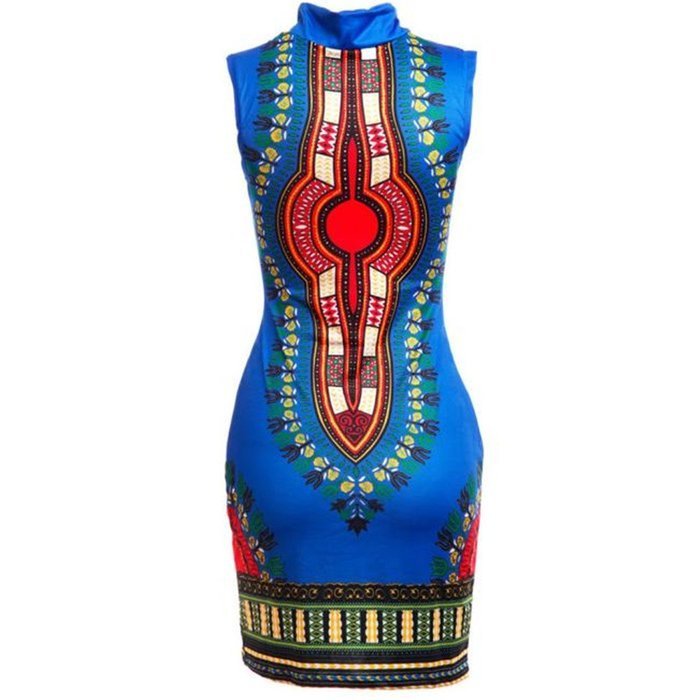 Women Dress,Haoricu Women Sexy Sleeveless Fashion African Print Casual Print Dress N12