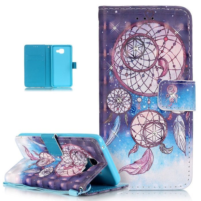 Galaxy A5 2016 Case,ikasus Shiny Glitter Diamond Colorful Art Painting PU Leather Flip Wallet Pouch Stand Credit... N16