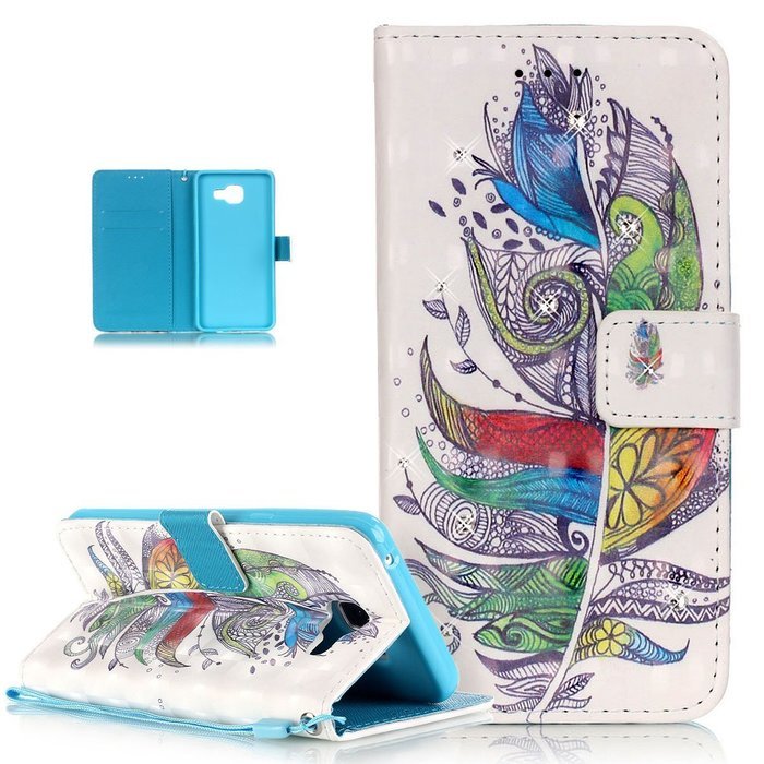 Galaxy A5 2016 Case,ikasus Shiny Glitter Diamond Colorful Art Painting PU Leather Flip Wallet Pouch Stand Credit... N17