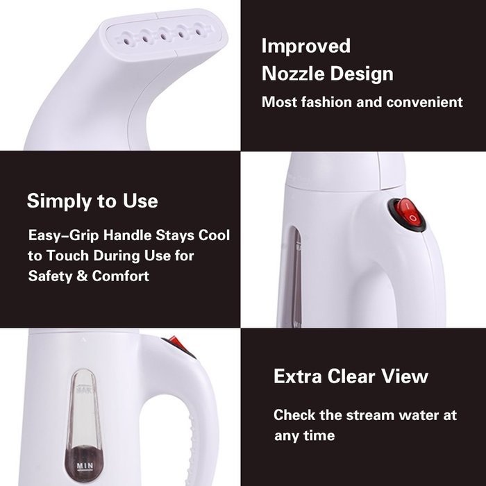 NOSIVA Portable Handheld Fabric Steamer (138 ml), White N4