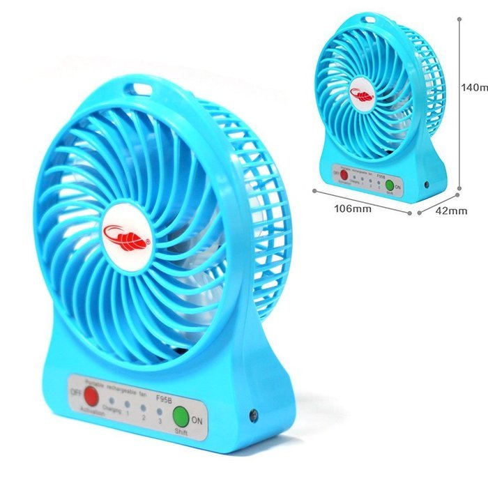 Rasse&reg; FB96 4-inch Portable USB Fan with 2200MAH Rechargeable Battery and Flashlight, for Traveling,Fishing,Camping... N11