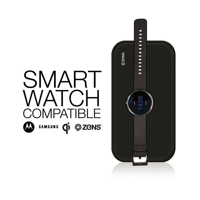 ZENS Portable Bluetooth Speaker Wireless Charger Power Bank &ndash; Qi Charging - 2 x 5W Speakers &ndash; NFC Enabled - for... N4