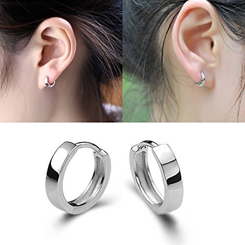 Fashion Jewelry Men Women 925 Sterling Silver Ear Stud Hoop Earrings N5