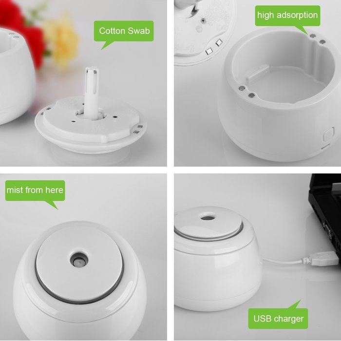 Car USB Humidifier, Yokkao Air Purifier Aroma Diffuser Mini Portable DC5V 180ml Vehicle Mounted with Cup holder... N10