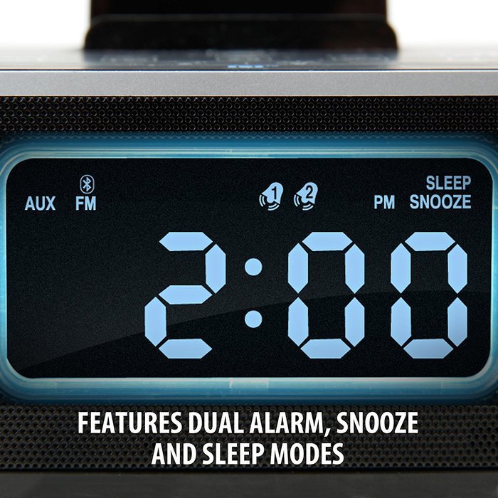 GOgroove Universal Bluetooth Clock Radio with NFC , Charging Stand , FM Radio and Dual Alarm - Works With Microsoft... N4