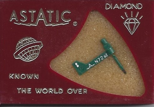 Astatic N72sd 0.7 Mil Diamond - 3 Mil Sapphire Phonograph Stylus N2