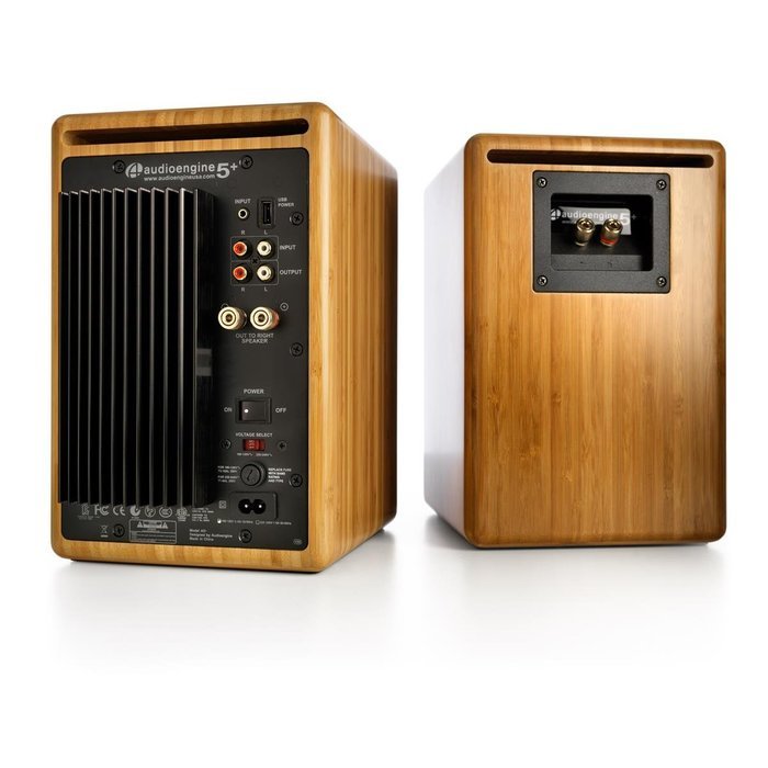 Music Hall USB-1 Turntable Package With Pair of Audioengine A5+ Bookshelf Speakers (Bamboo) N2