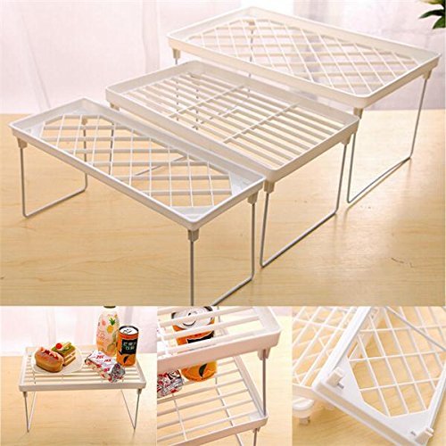 Plastic Foldable Storage Racks Home Bathroom Closet Kitchen Shelving Shelf Holders Organizer N3