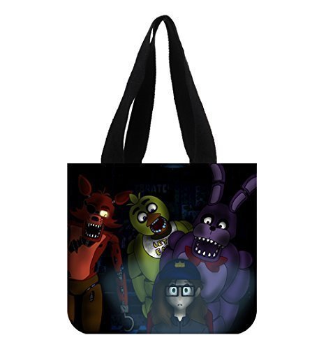 Cotton Custom Tote Bag,Five Nights at Freddy's Fashion The Lion and the Rabbit Reusable Grocerg Bag Shopping Bas...