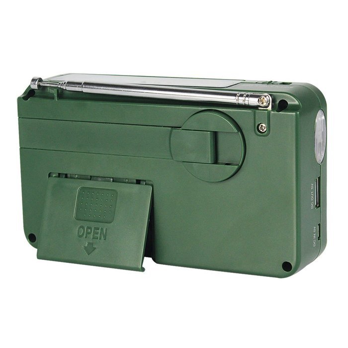 TIVDIO RD-369 Dynamo Emergency Solar Hand Crank Self Powered Analog FM/AM Radio LED Flashlight Smart Phone Charger... N6