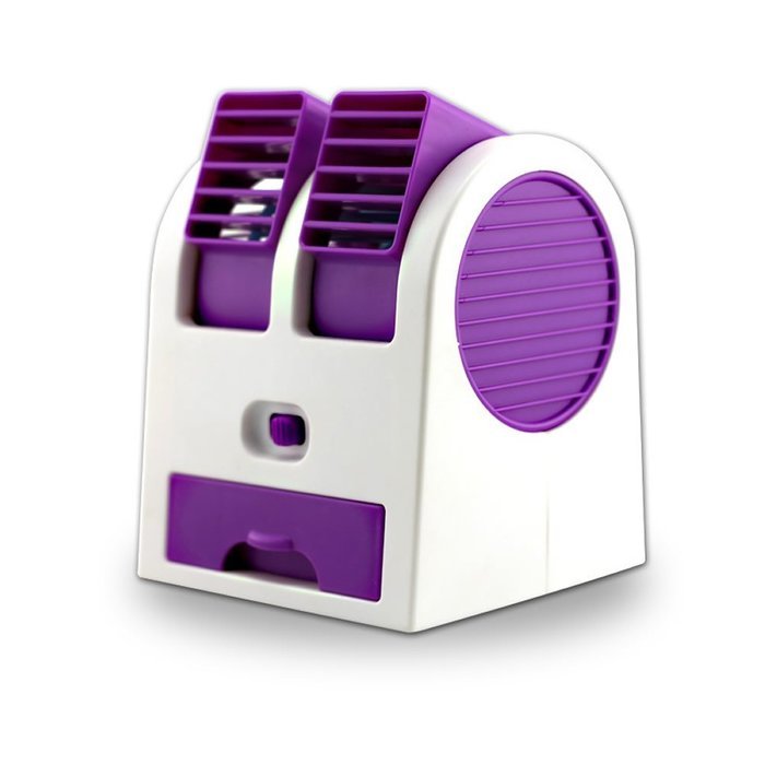 Wrisky Mini Small Fan Cooling Portable Desktop Dual Bladeless Air Conditioner USB NEW (Green) N9
