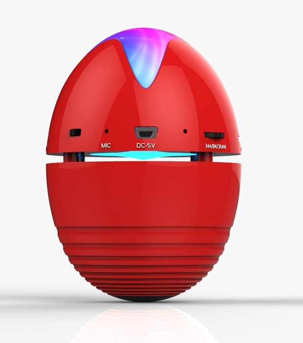 DR 929 Portable Bluetooth Mini Stereo Speaker - Red Egg Shape Rechargeable Led Lights, Hands Free Calling, Radio...