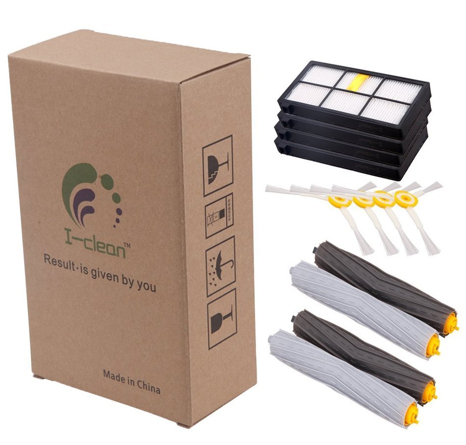 I-clean Replacement Accessories Kit for iRobot Roomba 880 870 900, including 4Hepa Filter, 4Side Brush, 2Tangle-Free... N9
