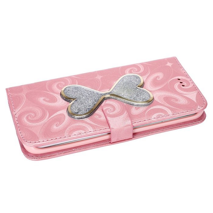 Galaxy S6 Edge Wallet Case, PHEZEN Bling Liquid Glitter Love Heart Floating 3D Hourglass Luxury Pu Leather Magnet... N37