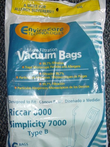 Simplicity Type "B" 7000 Bags- 12 pack N2