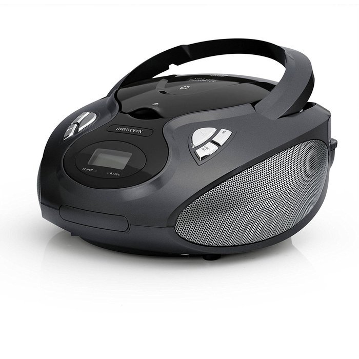 Bluetooth CD/MP3 Boombox AM/FM Tuner with Digital Display Memorex MP3451BLK - Black (Refurbished)