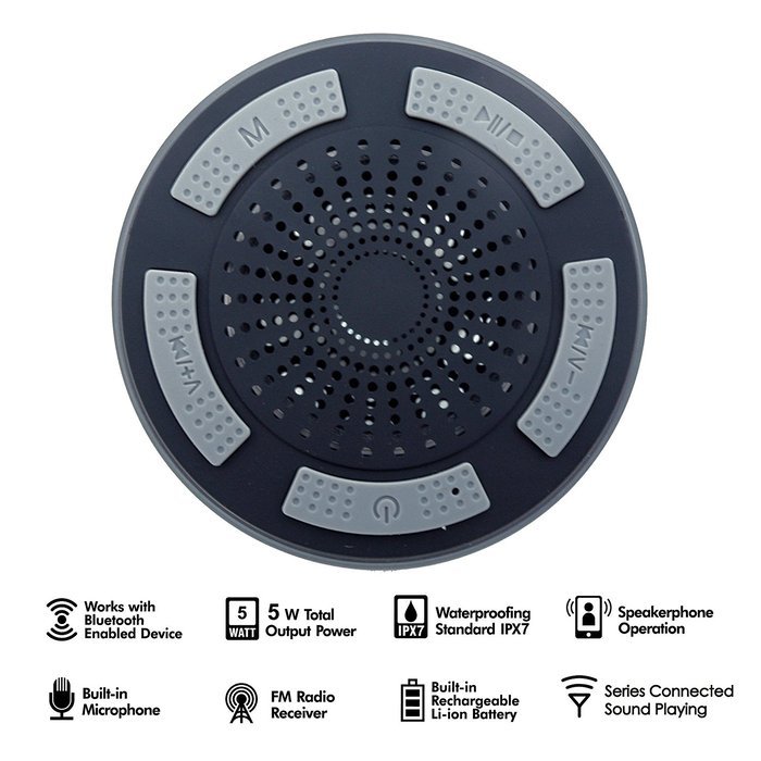 KONG KIM IPX7 100% Waterproof & Dust-proof Floating Bluetooth Shower Speaker Compatible with all Bluetooth devices... N31