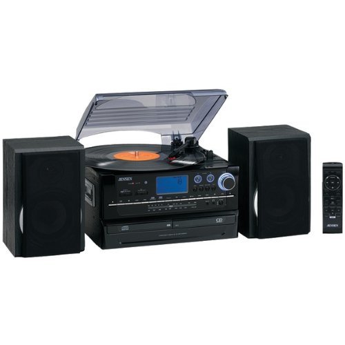 New JENSEN JTA-980 3-Speed Turntable System with CD & Cassette Encoding
