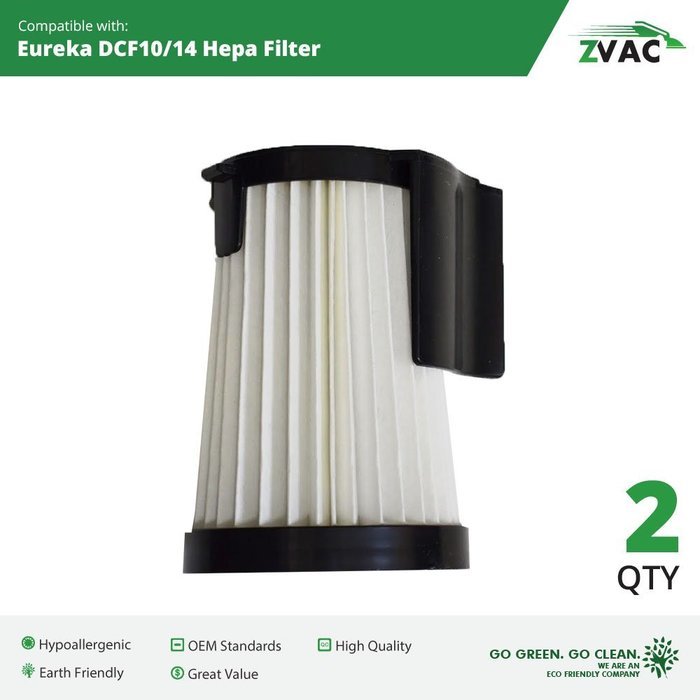 Eureka DCF-10 & DCF-14 Washable Filters - 4 Pack - Similar to Eureka Part # 62731, 62396 - Made by ZVac N4