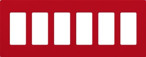 Lutron SC-6-HT Satin Colors 6-Gang Wallplate, Hot by Lutron