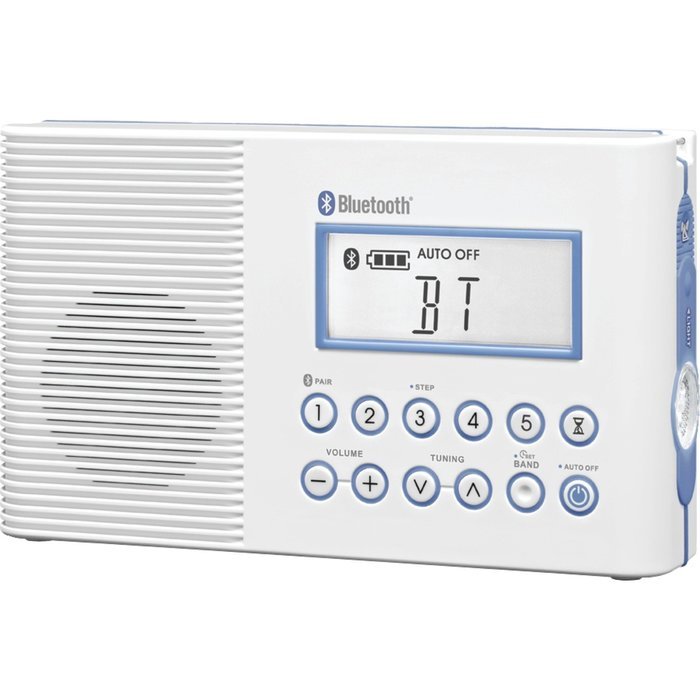 Sangean H202 AM/FM/Weather, Digital tuned Waterproof/Shower Radio with Bluetooth