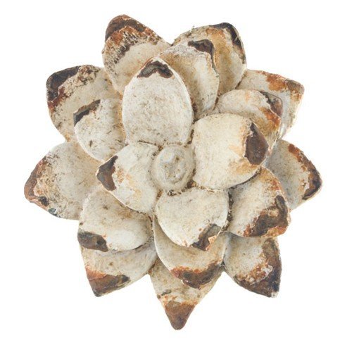 FLOWER KNOB 1.8752 Dia x 1" +1.5"Screw (Antique White)