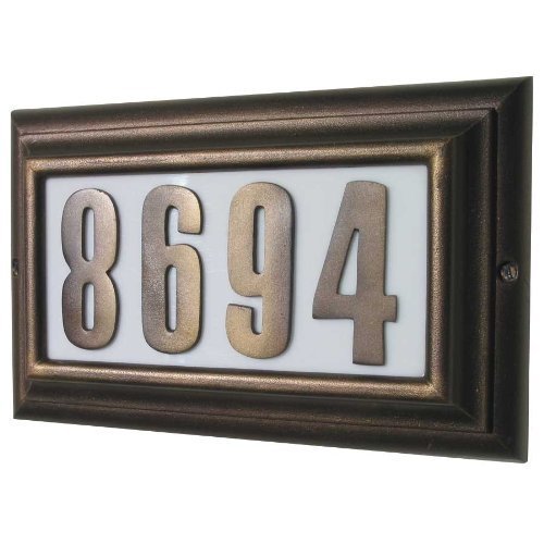 QualArc LTL-1301FB Edgewood Large Lighted Address Plaque in French Bronze by Qualarc