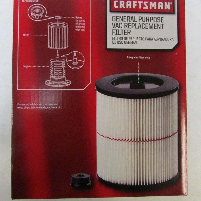 Craftsman 9-17816 Filter Fits All Current Craftsman Vacuums 5 Gallons and Above N3