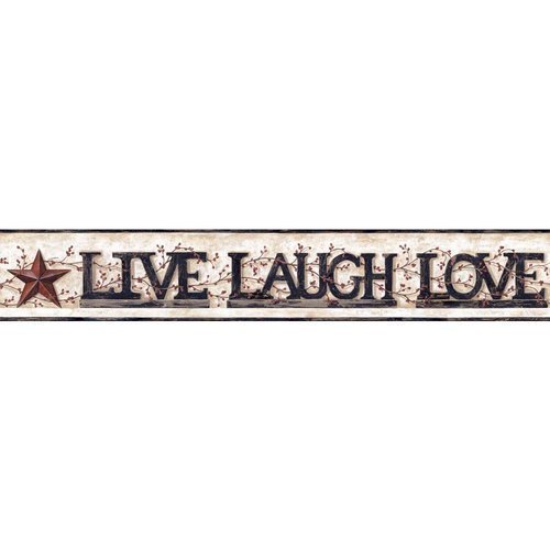 York Wallcoverings YC3343BD Welcome Home Live, Laugh, Love Word Block Border by York Wallcoverings