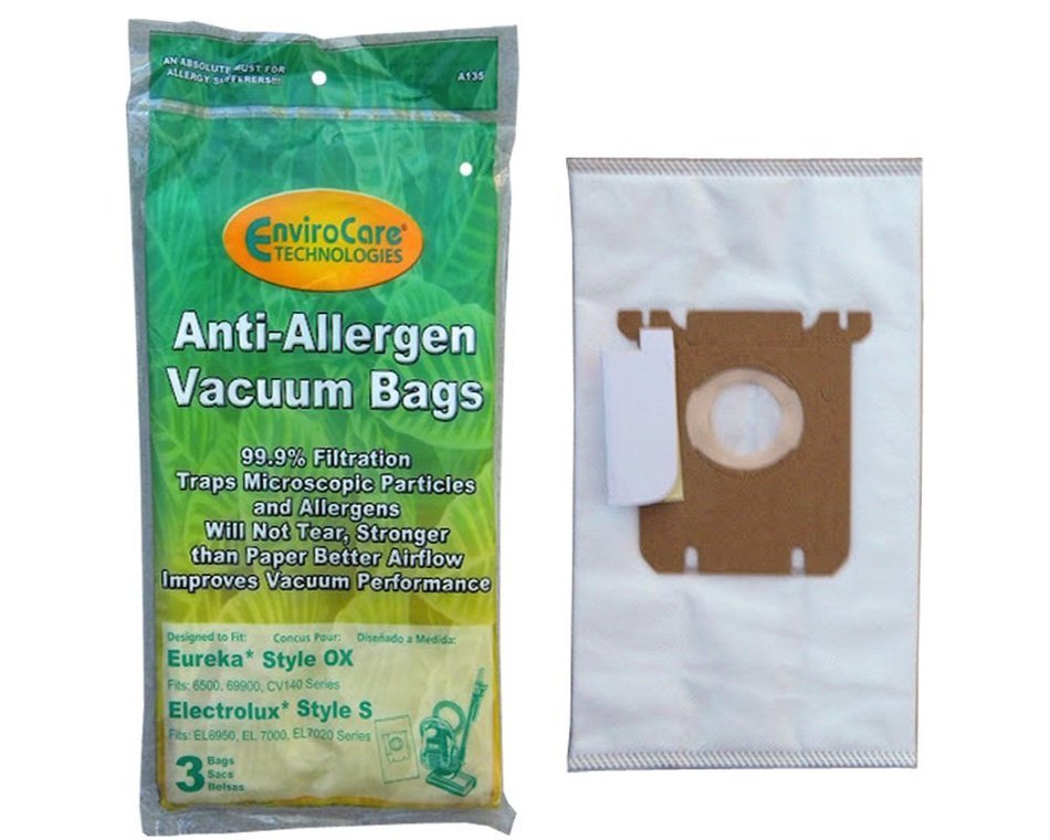 3 Eureka & Electrolux Style OX, Sanitaire Style S H10 Allergy HEPA Vacuum Bags, S-Clinic, SP200 EL200 and EL202...
