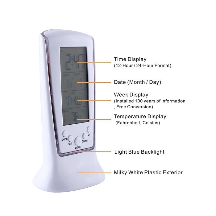 Dictac Multifunctional Music Alarm Birthday Reminding LED Digital Clock Time Calendar with Blue LED Backlight... N3