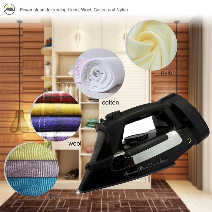 ZZ ES2346RBG Advantage 1400 Watt Steam Iron with Non-Stick Ceramic Soleplate, Black N5