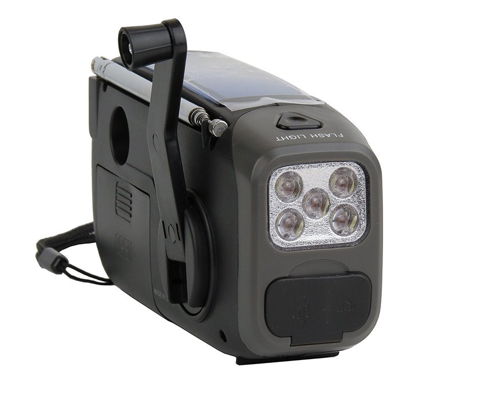 Kaito KA350GN Voyager Trek Solar/Crank AM/FM/SW NOAA Weather Radio with 5-LED Flashlight, Green N6