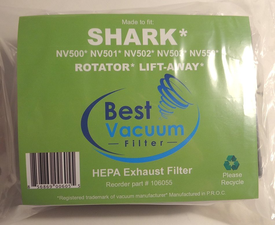 Shark Rotator Professional NV500 HEPA Filter Fits, Shark NV500, NV500CO, NV501, NV502, NV503, NV500W & NV550 Vacuums...