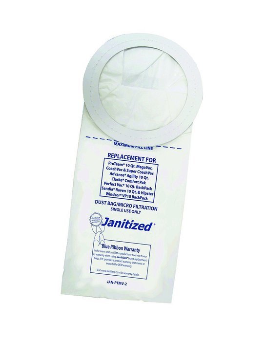 Janitized JAN-PTMV-2(10)Premium Replacement VacBag:ProTeam SuperCoach,Mosquito,Advance Adgility,Sandia Raven 10qt... N2