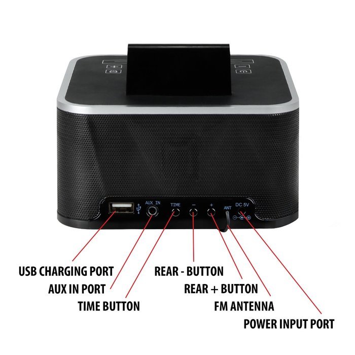 GOgroove Universal Bluetooth Clock Radio with NFC , Charging Stand , FM Radio and Dual Alarm - Works With Microsoft... N7