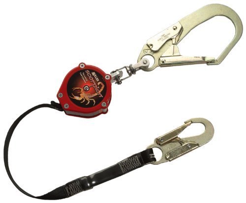 Miller PFL-6/9FT Scorpion 9-Foot Personal Fall Limiter with Rebar Hook and Swivel Shackle, Red by Miller