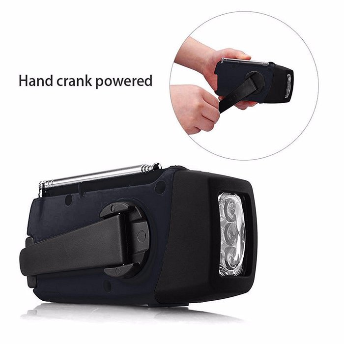 OUTERDO Dynamo Emergency Radio Solar Hand Crank Self Powered AM/FM/NOAA/WB Weather Radio, LED Flashlight,Phone... N5