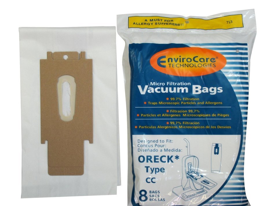 EnviroCare Oreck Vacuum Cleaner Bags To Fit Style Cc and All Upright Models, X-Large, 8 Pack