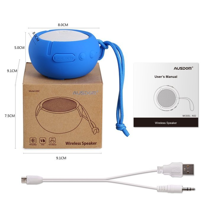 Ausdom AS2 Outdoor Portable and Shower Bluetooth Speaker Water Resistant Shockproof Dustproof, Strong 3w Driver... N3