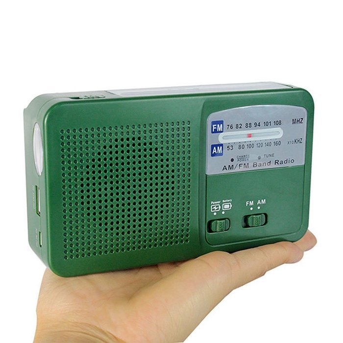 TIVDIO RD-369 Dynamo Emergency Solar Hand Crank Self Powered Analog FM/AM Radio LED Flashlight Smart Phone Charger... N9